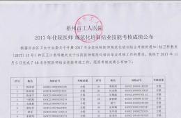 2017年住院医师规范化培训结业技能考核成绩公布