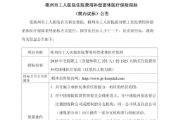 12.20 住院费用补偿团体医疗保险招标（院内议标）公告